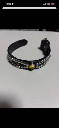 ブライドルレザー製スタッズブレスレット リストバンド - メルカリ