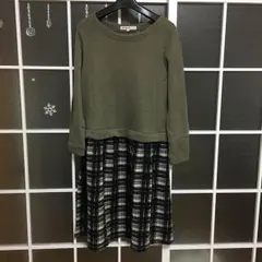 セットアップ  ニット×チェックスカート 即購入おっけー！のサムネイル