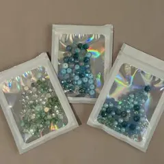 ビーズ 青、水色、緑系統 まとめ売り セット売り