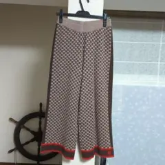 美品✨ピエールカルダンディフュージョン ロゴ入りニットパンツ サイズL