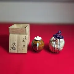 清水茂生作.高取文琳茶入.共箱