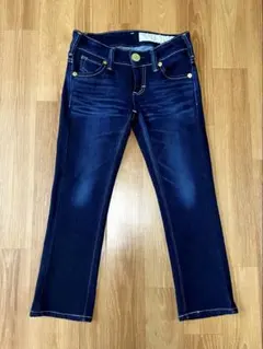 サムシング エドウィン　スキニーデニムパンツ　スリムジーンズ　日本製　七分丈　紺