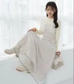 マジェスティックレゴン　ワンピース ショルダーフリルドッキングワンピ