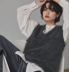 LIAN ニットベスト チャコールグレー FREE