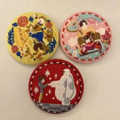 ディズニー刺繍ピンバッジ2 3個セット