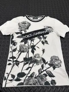 【美品】DOLCE&GABBANA ロゴ入り 花柄Tシャツのサムネイル