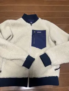 patagonia フリースジャケット XS アイボリー・ネイビー