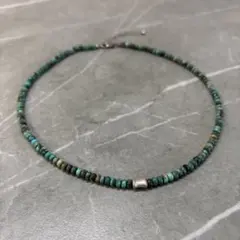 【美品】LH-1 BEADS ボタンカットターコイズネックレス