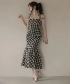 andmary Juni check dress beige S - メルカリ