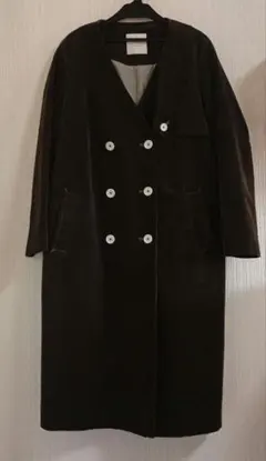 miroir de ensuite レナウン ダブルボタン ノーカラーコート