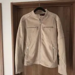 ZARA フェイクスエード シングルライダース ベージュ