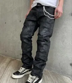 BUZZIN CLOUT Crystal chain waxed pantsのサムネイル