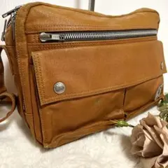 白タグ✨PORTER INTERNATIONAL ショルダーバッグ キャメル
