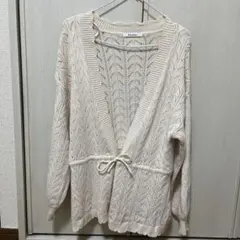 アイボリー レース編み カーディガン