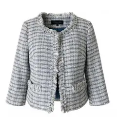 美品 ビームス ツイードノーカラージャケット セレモニー 入学式　M