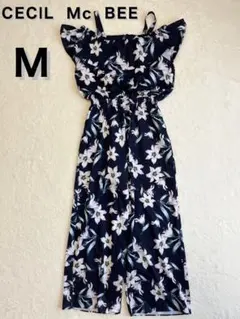 セシル CECIL Mc BEE オフショルダー 花柄フリル オールインワン