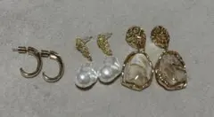 ピアス ゴールド 3点セット