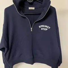 Samansa Mos2 ジップアップ トレーナー ネイビー