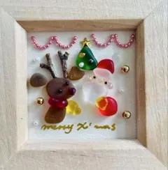 シーグラスアート　ハッピークリスマス♪