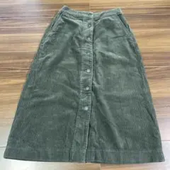 オリーブグリーン コーデュロイ ロングスカート　Sサイズ