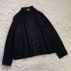 無印良品 (L) コットン 無地 スタンドカラー シャツ