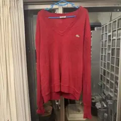 Lacoste Vネック レッド ニットのサムネイル