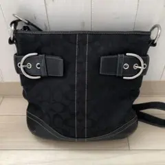 コーチ　coach ショルダーバッグ　シグネチャー　黒　レディース