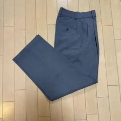 UNIQLO タックワイドパンツ　丈長め　グレイ　股下72