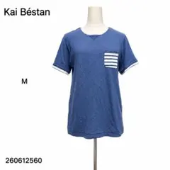 ★美品★ Kai Béstan 半袖Tシャツ M ブルー ボーダーポケット付