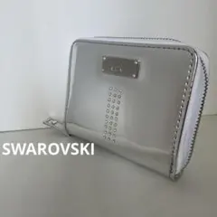 ご専用　スワロフスキー　財布　シルバーメタリック　ラウンドファスナー　二つ折財布のサムネイル