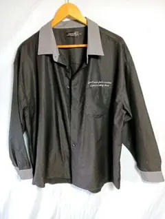 ダークグレー 長袖カジュアルシャツ