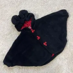 ミッキー風　耳付きフリースポンチョ