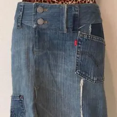 希少リーバイスデニムリメイク膝丈スカート