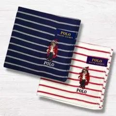 Polo Ralph Lauren ストライプハンカチ2枚セット　ポロベア