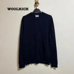 美品 WOOLRICH バージンウール ニット 薄手 ネイビー M イタリア製のサムネイル