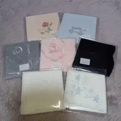 ハンカチ フラワー刺繍他7枚セット
