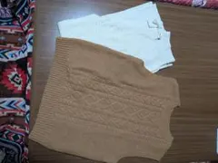 ⑮❉１０月限定断捨離祭❉ユニクロケーブル編み ニットベスト ＆リブ編みパンツXL