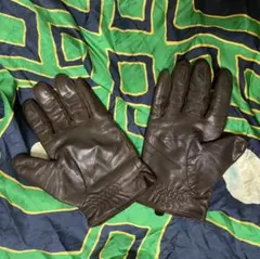 お*ん様 ラルフローレン　レザーグローブ　M 茶