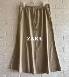 ZARA｜ザラ｜麻 リネン混 ロングスカート ウエストゴム