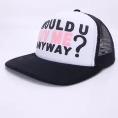 メッシュキャップ Would U Luv Me Anyway? 白　黒
