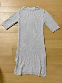 Marblee リブ編み タートルネック ワンピース