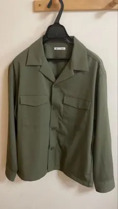 GU / ダブルポケットオープンカラーシャツ / M / OLIVE