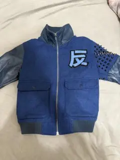 値下美品 パンクドランカーズ ウール スタジャン 鋲 トゲ スタッズ 全刺繍 青