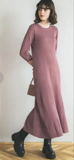 ニットロングワンピース