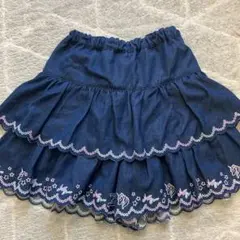 mezzo piano フリルデニムスカート 140