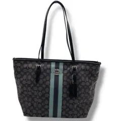 極美品！　コーチ　キャンバス　レザー　トートバッグ　肩掛け　総柄