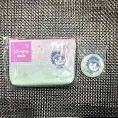 忍たま乱太郎　フリューくじ　ふんわり桜もちぴこの段　七松小平太　ポーチ　缶バッジ