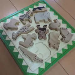 木製動物パズル 幼児向け 知育玩具 しまじろう　動物