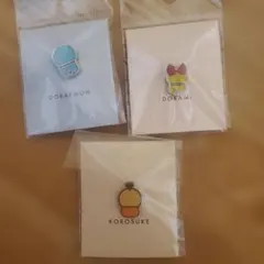 【新品未使用】藤子不二雄ミュージアムドラえもん、ドラミ、コロ助ピンバッジセット