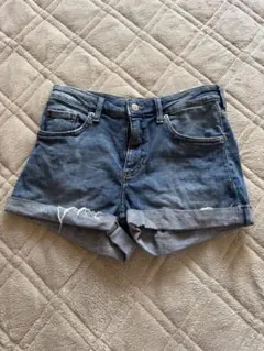 ダークブルーデニムショートパンツ 34サイズ